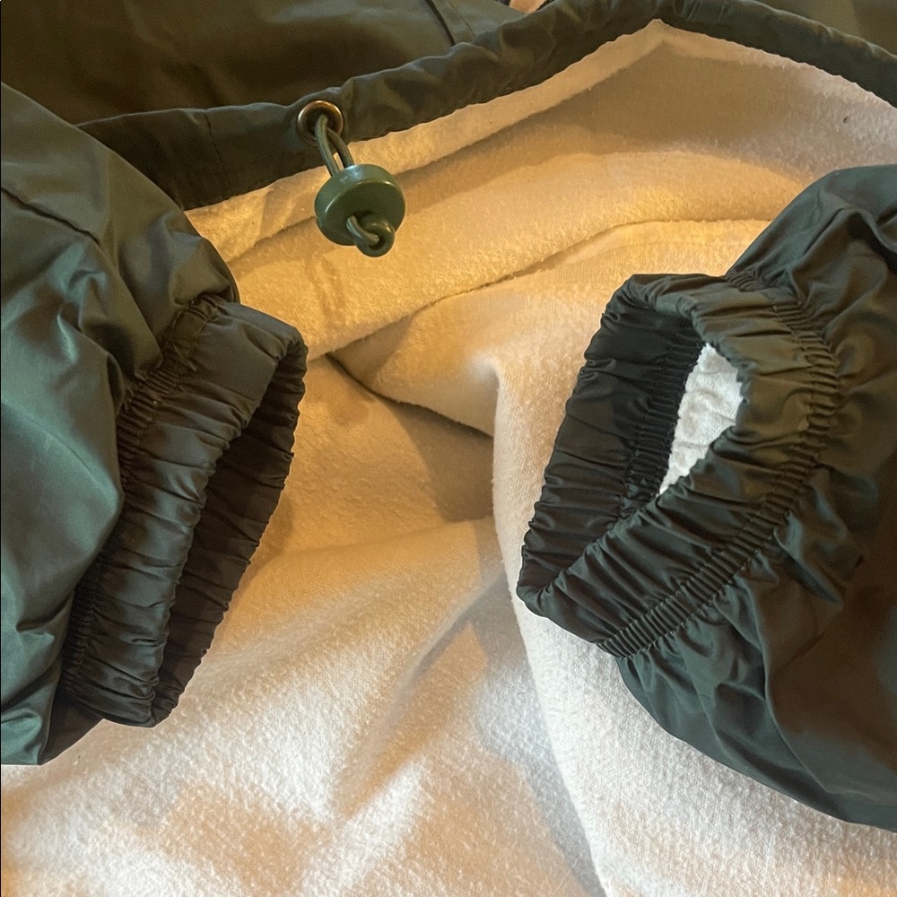 Unisex Dark Green Hooded Pullover Windbreaker Jacket. Sz L. - Picture 12 of 15
